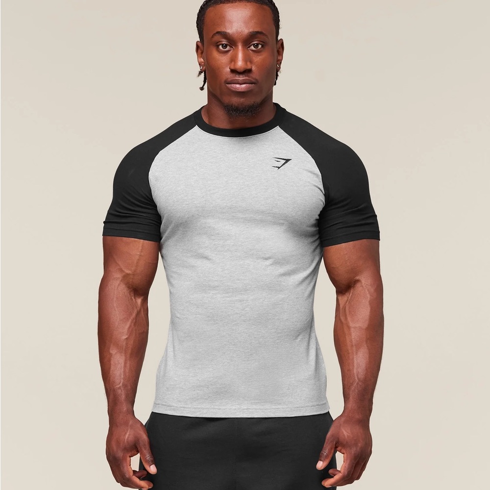 Gymshark Black and Gray Short Sleeve Tee